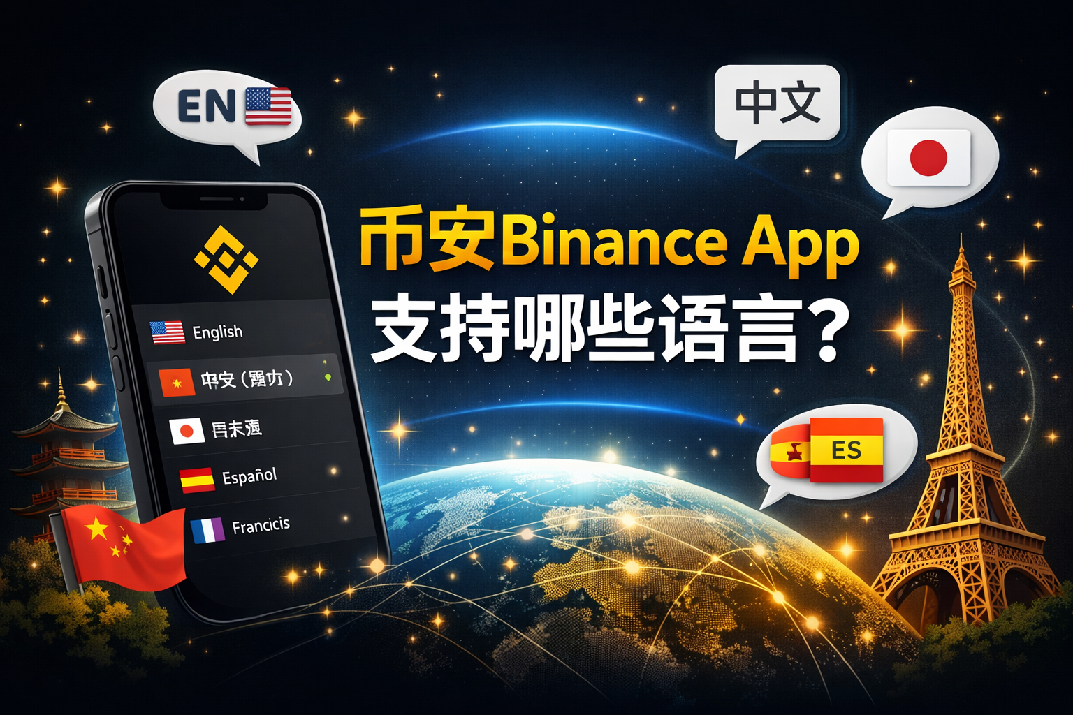 币安 App 支持何种语言？